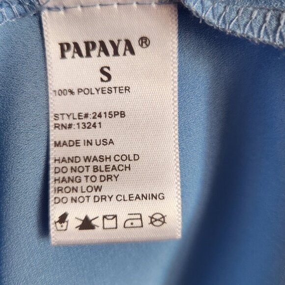 Papaya Light Blue Halter Neck Tank Top Blouse Small - Picture 5 of 6
